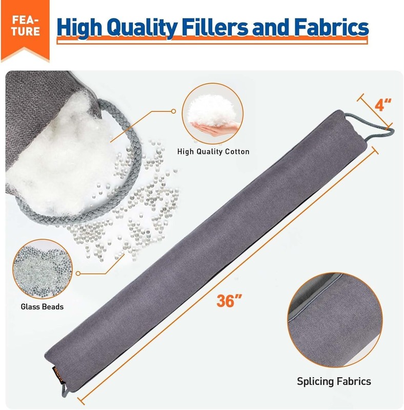 Washable 36 Inch Door Draft Blocker with Weighted Design for -Round Comfort gallery