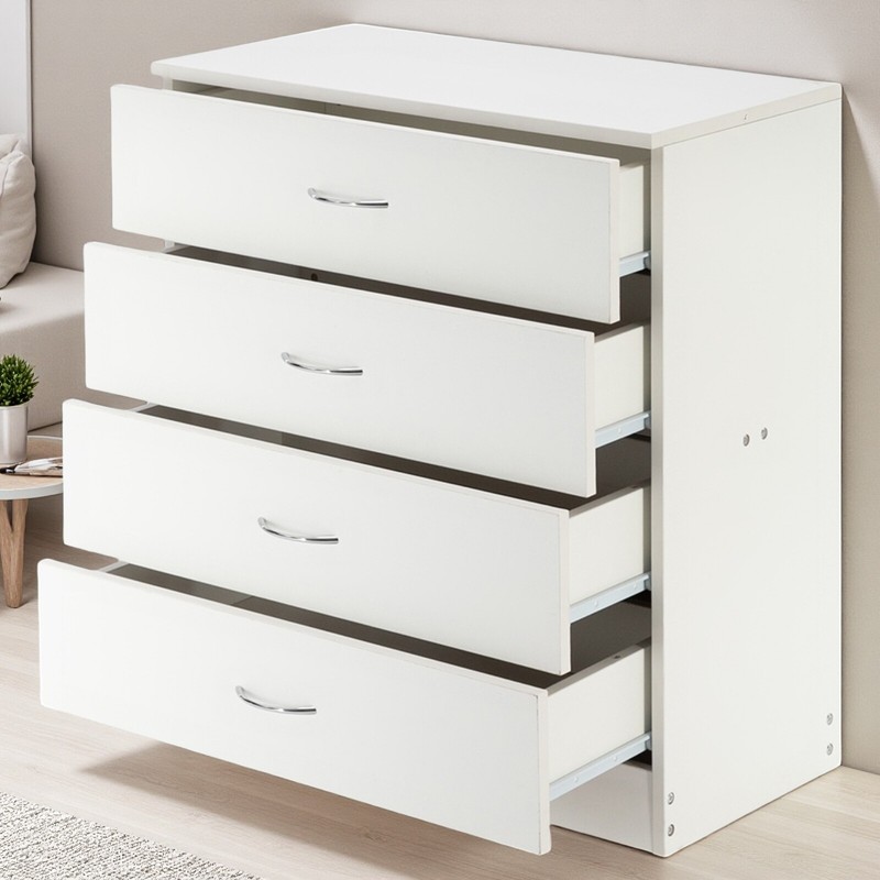 Modern Single White Storage Cabinet With 4 Drawers, Durable Cabinet Organizer gallery