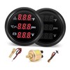 Triple Gauge Set - Water Temp (104°F-248°F), Oil Pressure (0-145PSI), Black gallery