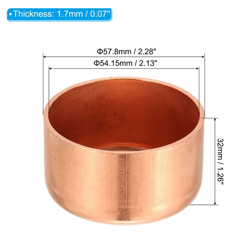 2-1/8 Inch ID Copper Pipe Fitting End Cap Sweat Plug Solder Connection gallery