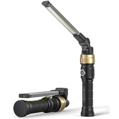 Rechaegeable Work Light, 5000mAh Magnetic flashlight with 360° Rotate Foldabl…
