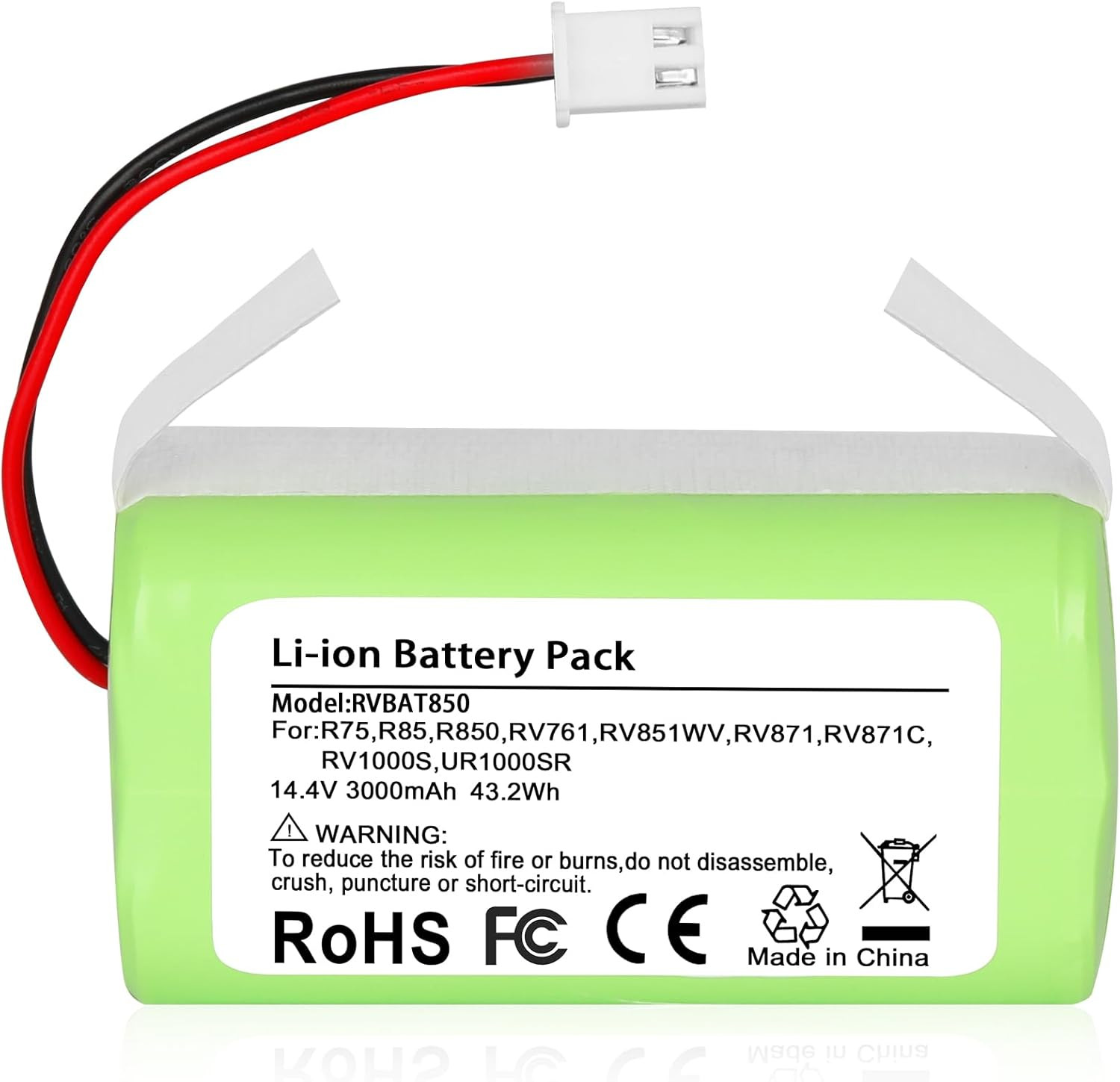 NEW RVBAT850 Battery for Shark Ion Robot Vacuum RV1001AE R75 14.4V 2-Prong gallery
