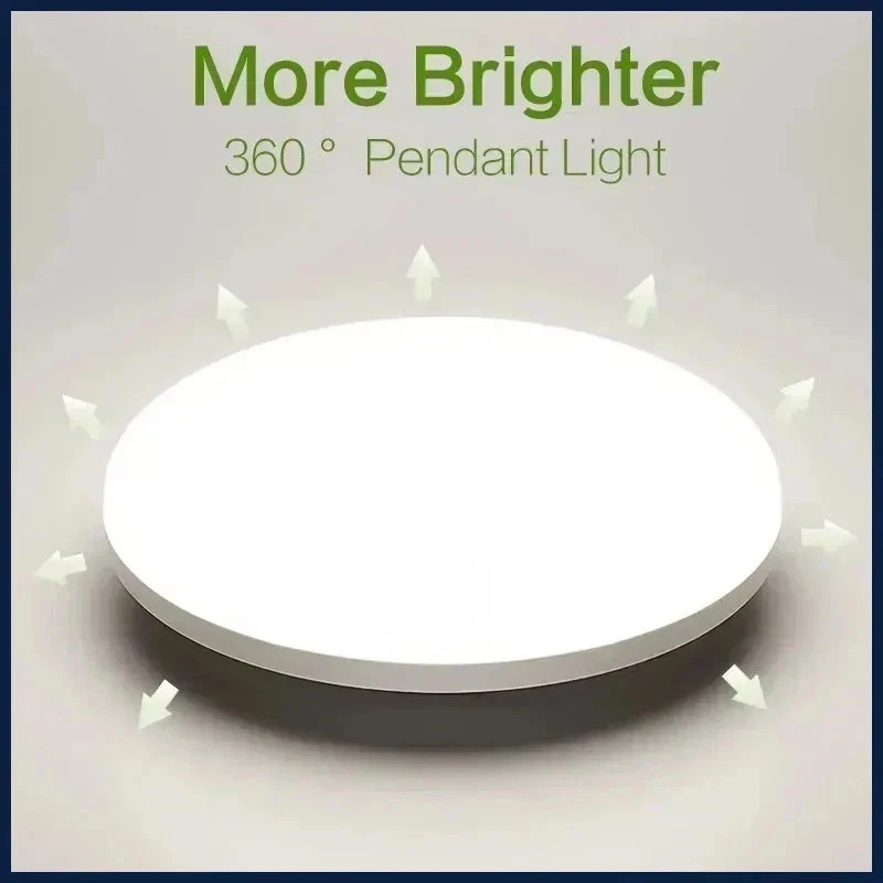 Ultra-thin Round LED Ceiling Lamp Waterproof Flush Mount Fixture 6500K Daylight gallery