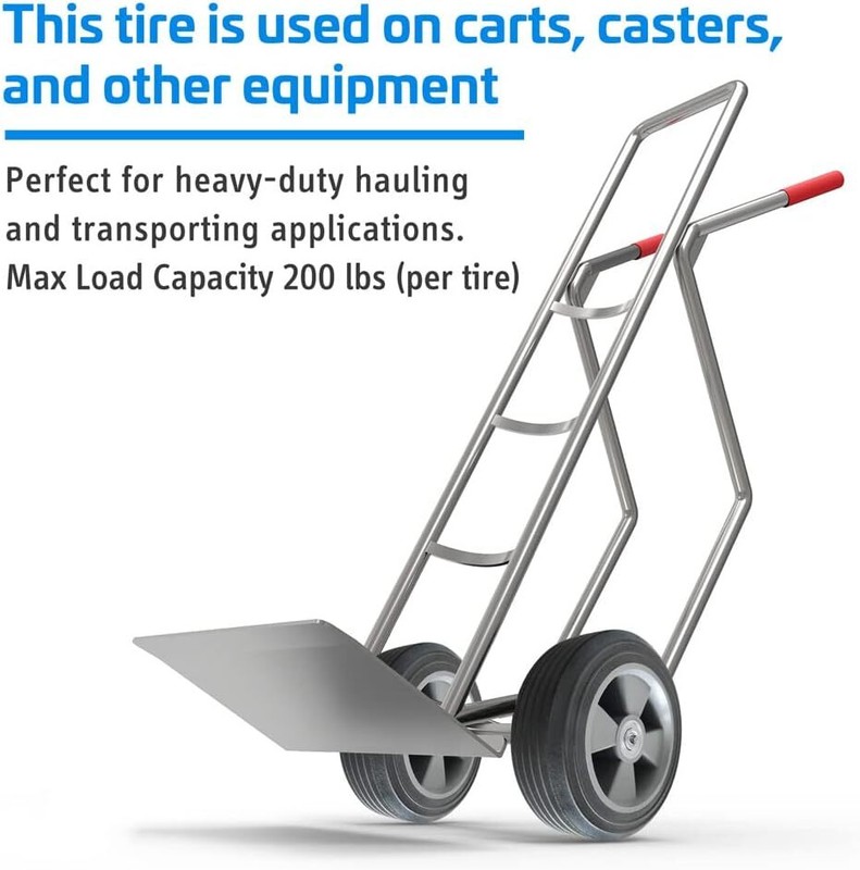 8 Inch Hand Truck Wheels, 2PCS Solid Flat Free Tires Replacement for Ha gallery