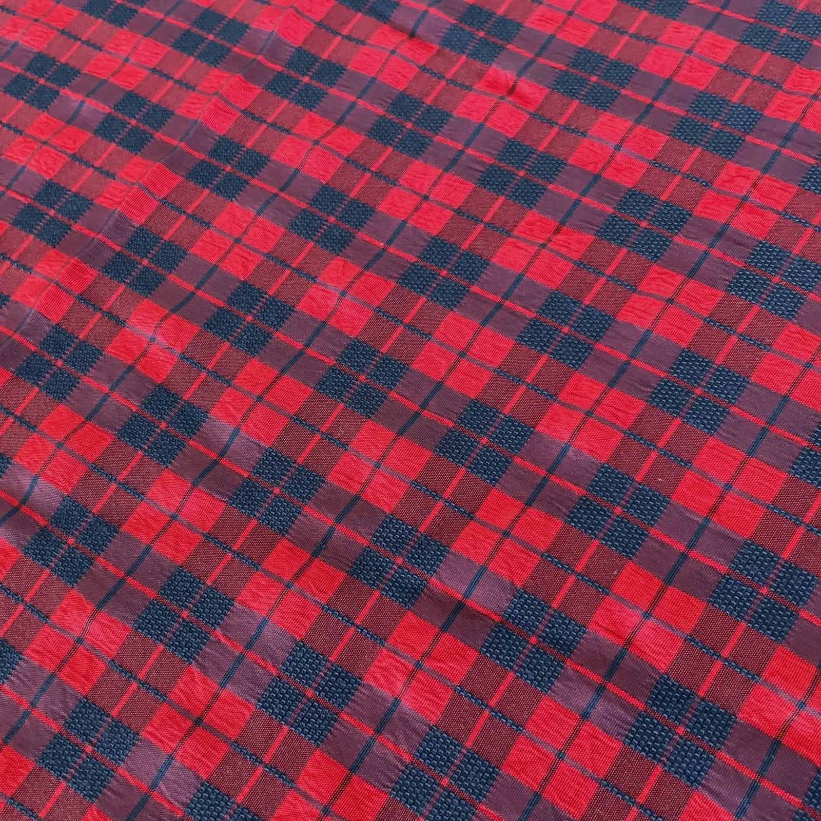 Square / Rectangle 52x54" Red and Navy Blue Plaid Tablecloth gallery