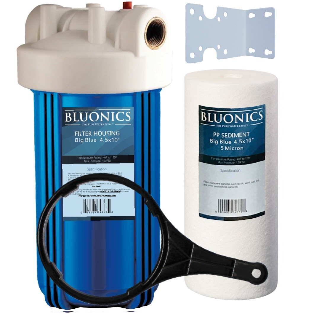 BLUONICS 4.5"x10" Sediment Water Filter System Whole House Purifier Bracket Incl gallery