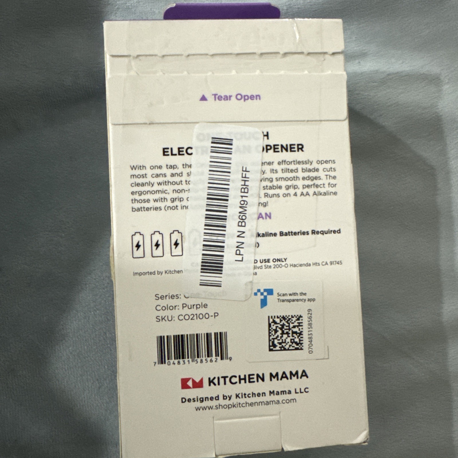 Kitchen Mama Yes You Can - One Touch Electric Can Opener purple gallery