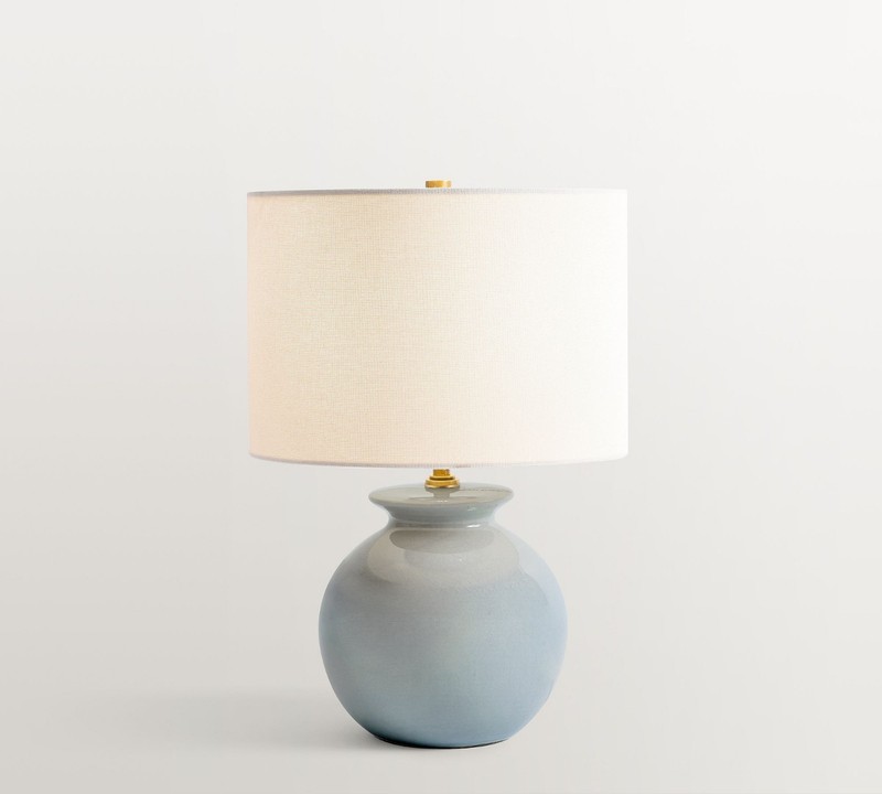 NEW Pottery Barn Mccoy Ceramic Globe Table Lamp Small - 16" H Finish Blue gallery
