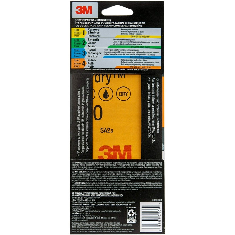 3M Wetordry Sandpaper, 03006, Assorted Grits (1000, 3 2/3 in x 9 in, gallery