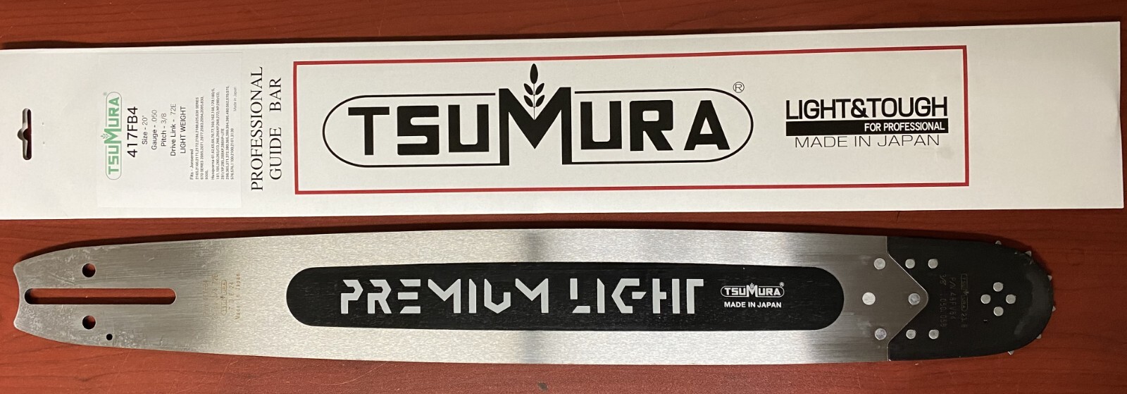20" TsuMura PREMIUM LIGHT WEIGHT Guide Bar 3/8-050-72DL Husqvarna + FREE CHAIN! gallery