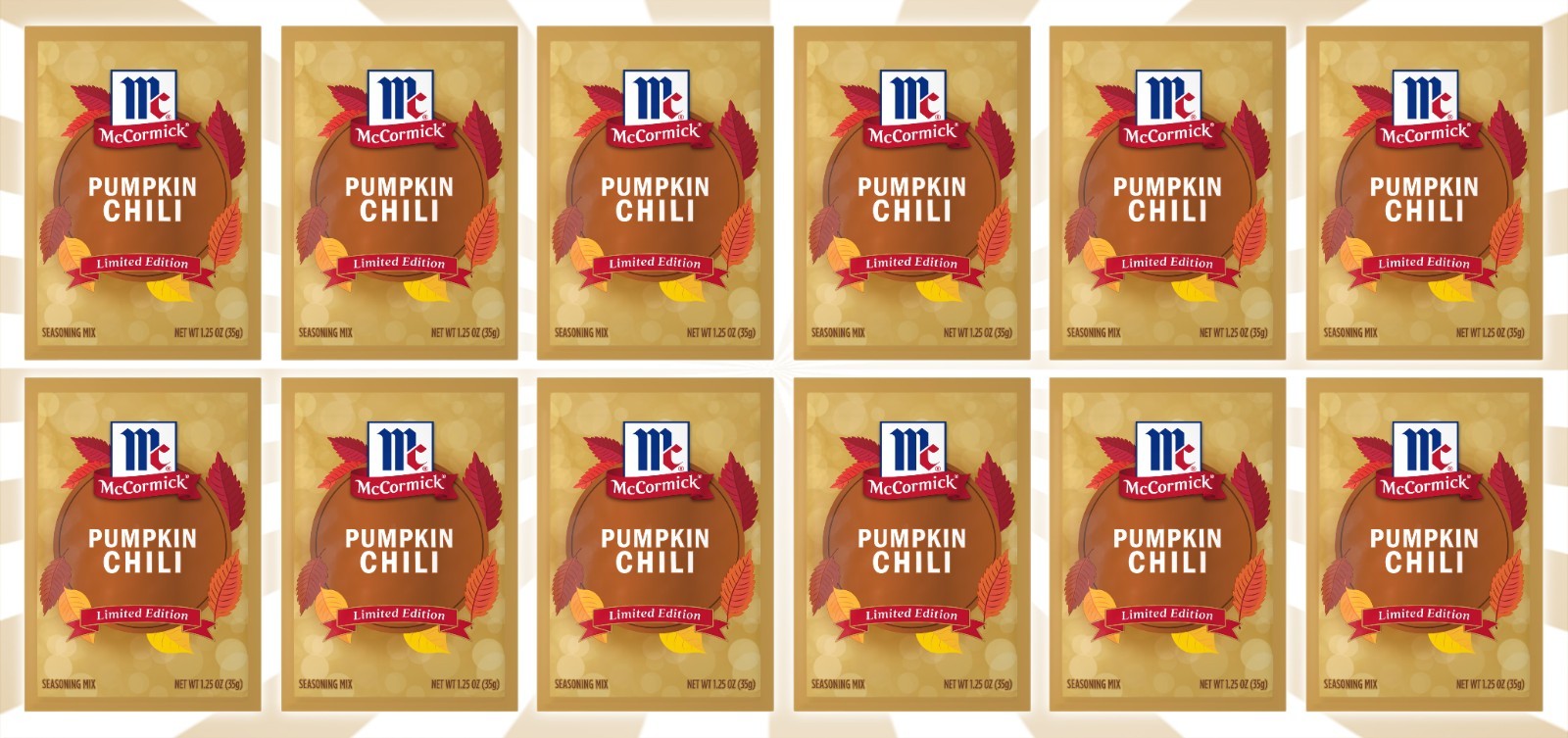 12 McCormick Pumpkin Chilli Holiday Party Mix LIMITED EDITION 1.25 OZ EXP 7/27 gallery