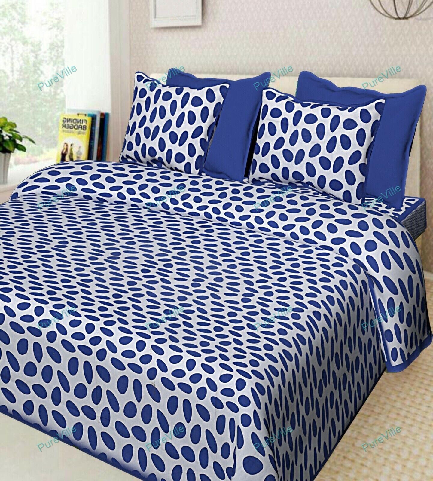 Geomatric Printed Pure Cotton Double Bed Sheet With Two Pillow Cover 90x108 KING gallery