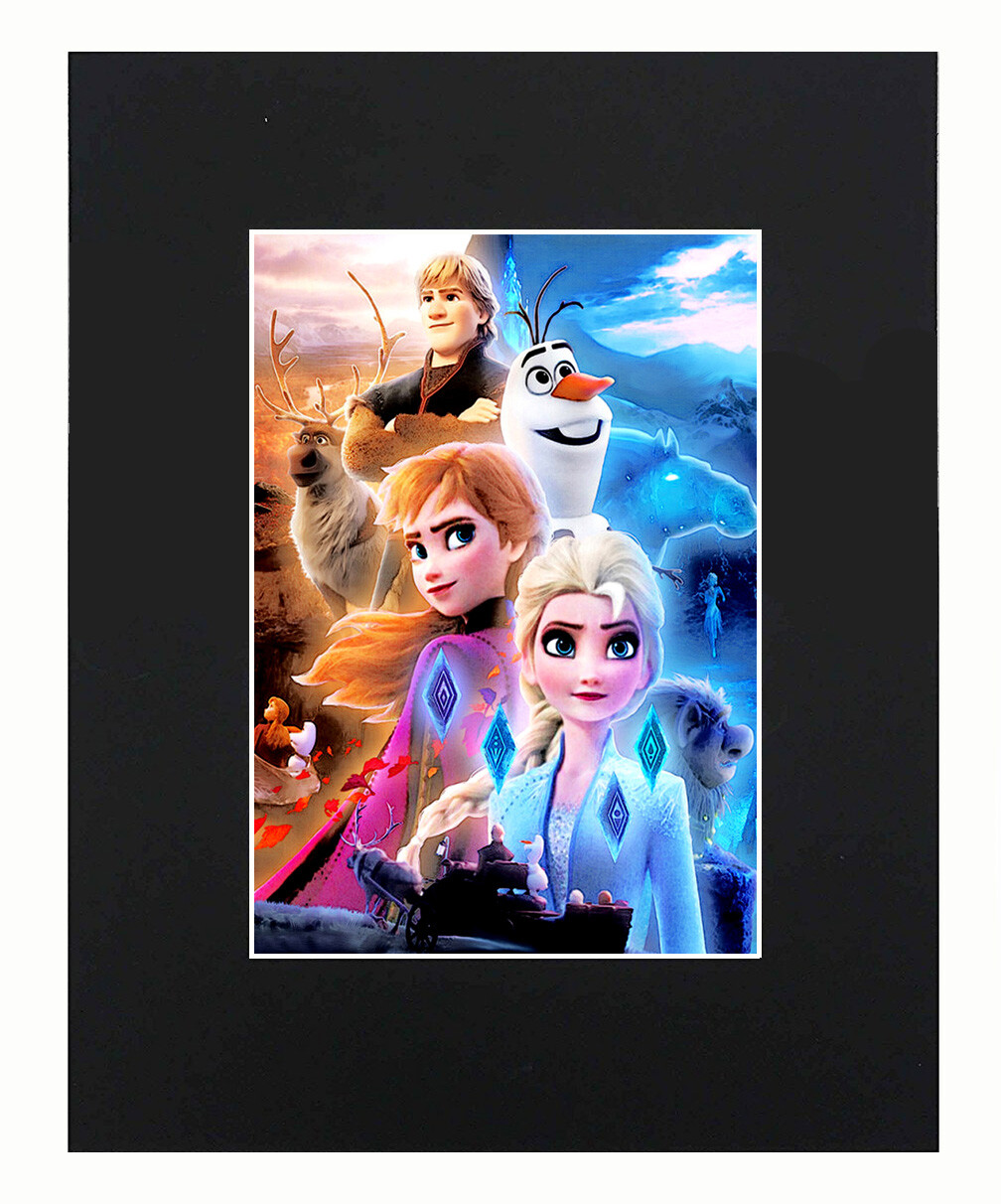 Frozen 2 Disney Animation Elsa Anna Olaf Movie Print Picture Decor Art Matted gallery