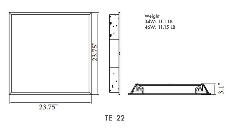 34W LED 2x2 Lensed Troffer Panel Light 3200-3400 Lm 3500K 4000K Office Recessed gallery