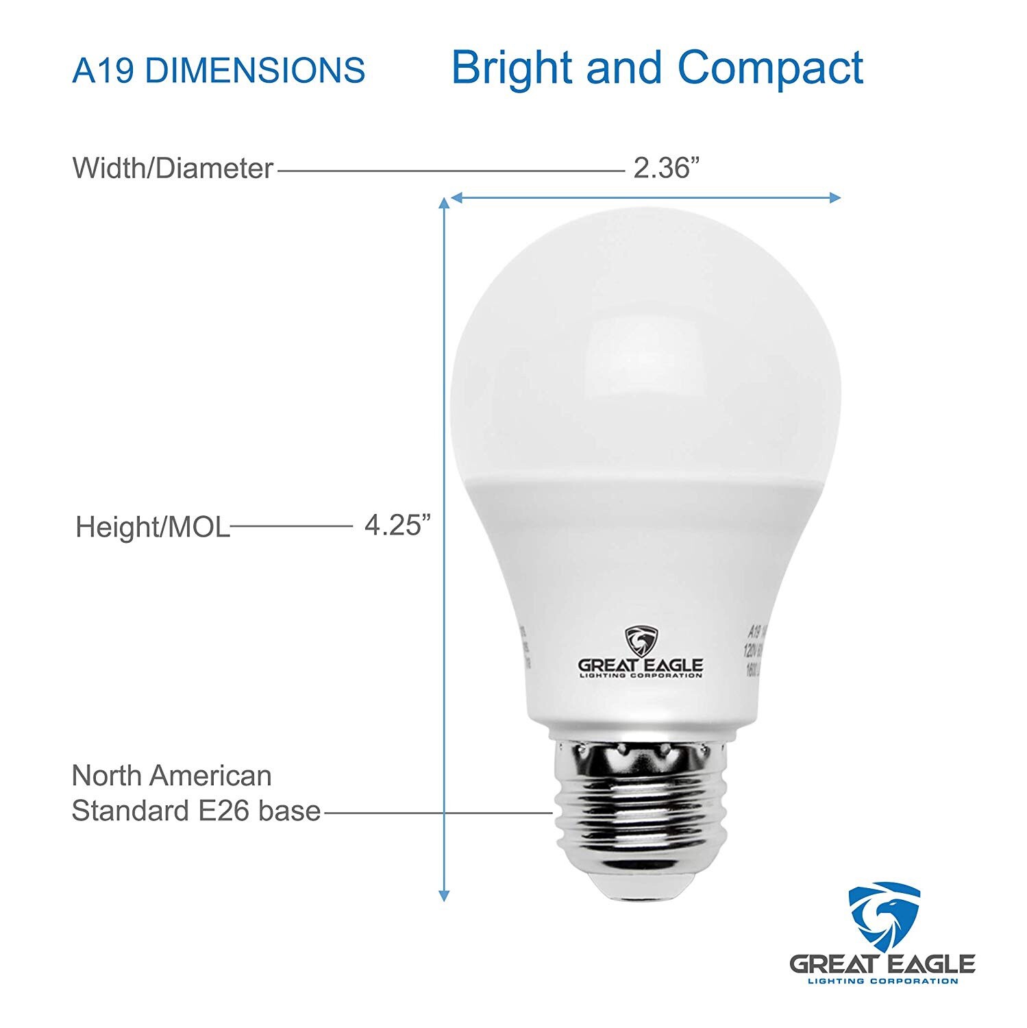 Great Eagle 60W Replacement A19 LED bulb: 2700K/3000K/4000K/5000K (4- or 8-Pack) gallery