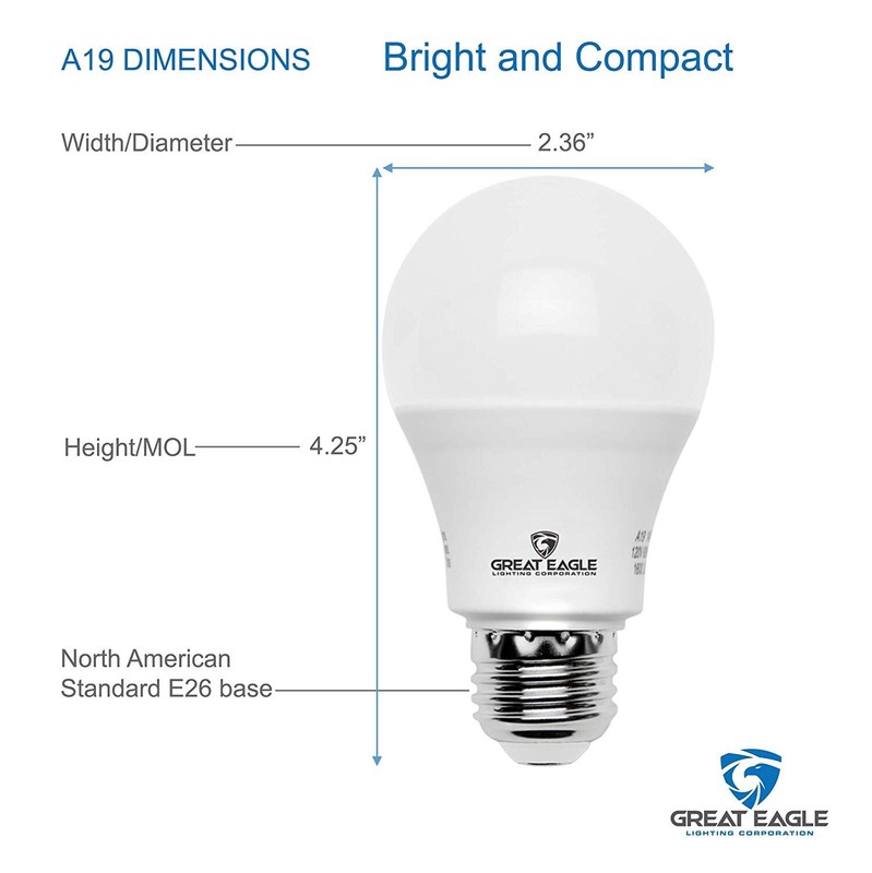 Great Eagle 60W Replacement A19 LED bulb: 2700K/3000K/4000K/5000K (4- or 8-Pack) gallery