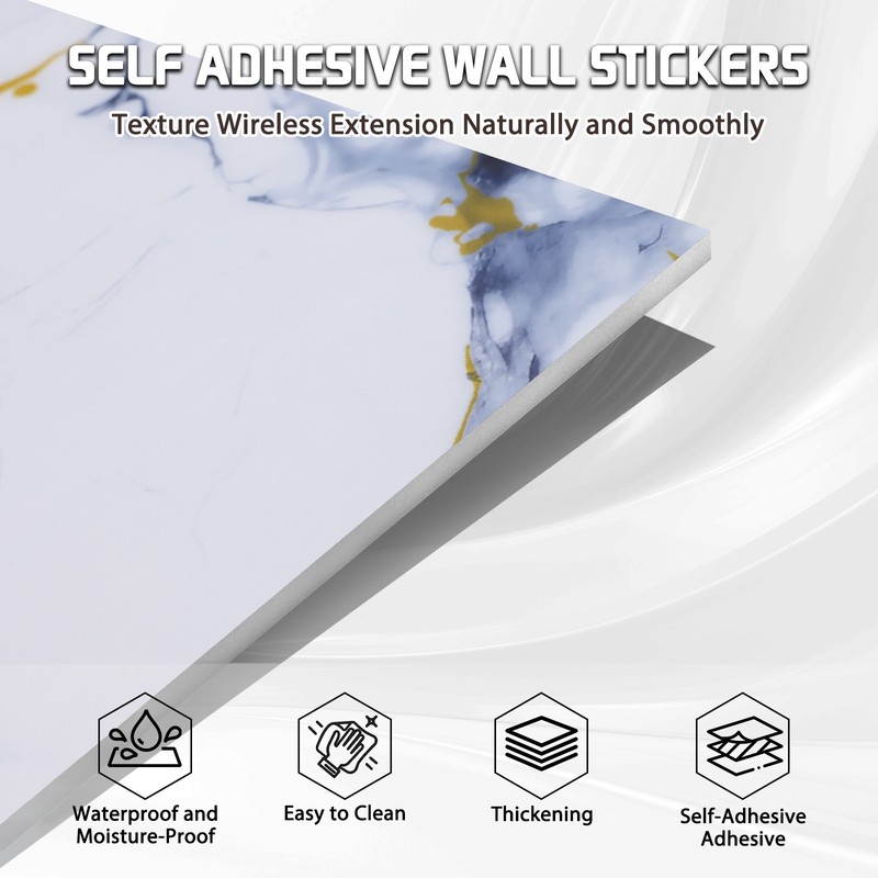 40PCS Marble Peel and Stick Wall Panels Waterproof Self Adhesive for Home Decor gallery