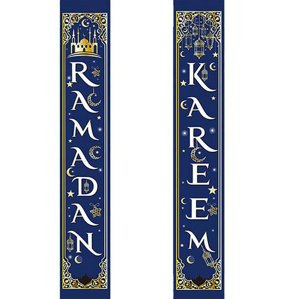 Modefa Islamic Holiday Decor | Ramadan Kareem Long Banner 12x70in - Blue gallery