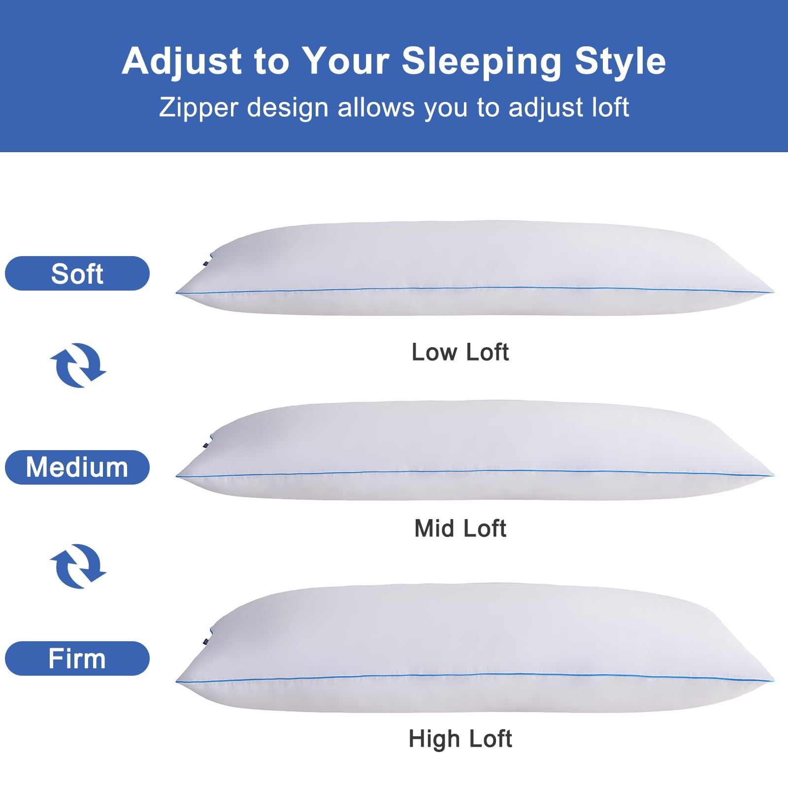 Memory Foam Body Pillow Insert - Full Body Pillow for Adults - Soft Large Long B gallery
