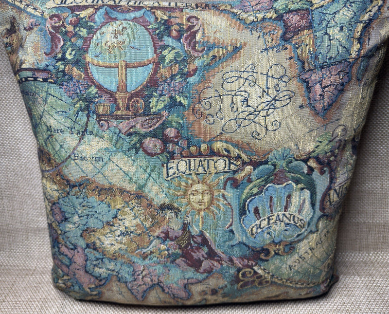 Map Throw Pillow Nautical Celestial Mermaidcore Sirens Vtg Old World Tapestry gallery