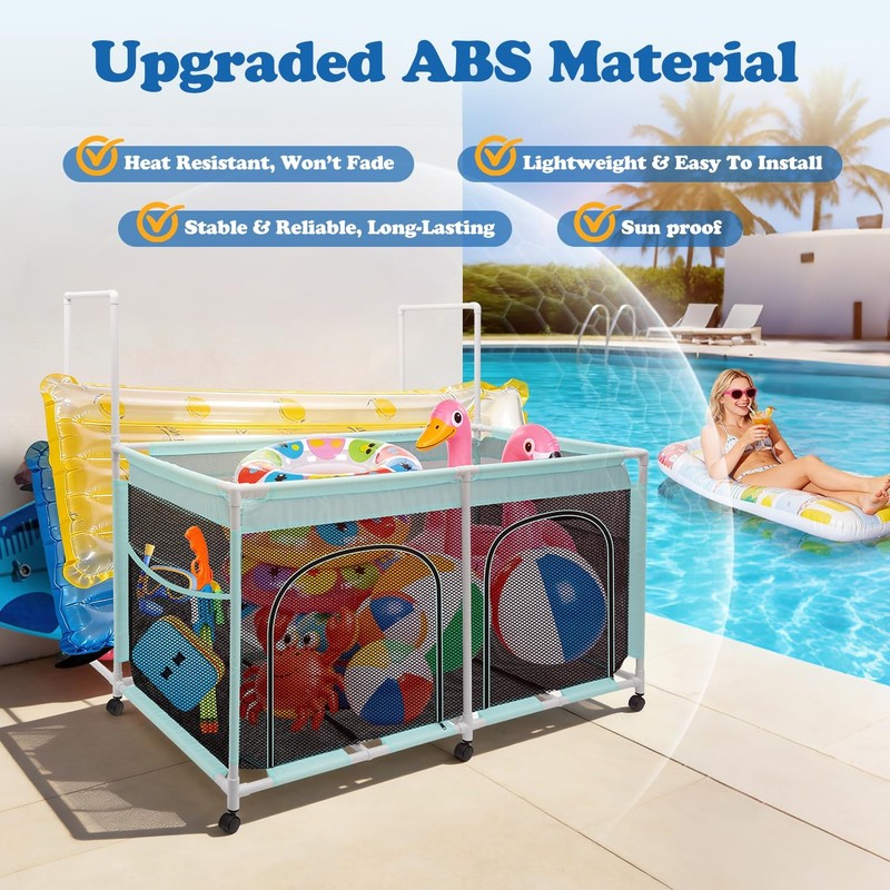 Pool Float Storage Organizer, 2-in-1 Extra Large 350 Gallon Outdoor Pool Toy ... gallery