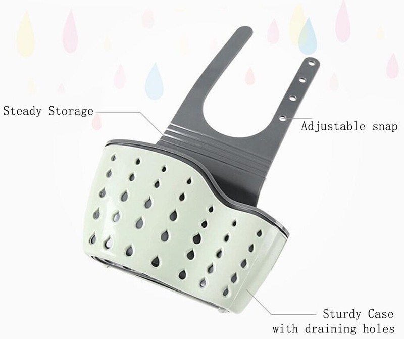 US 2 Pack Kitchen Organizer Sink Faucet Caddy Basket Cleaning Sponge Holder Soap gallery