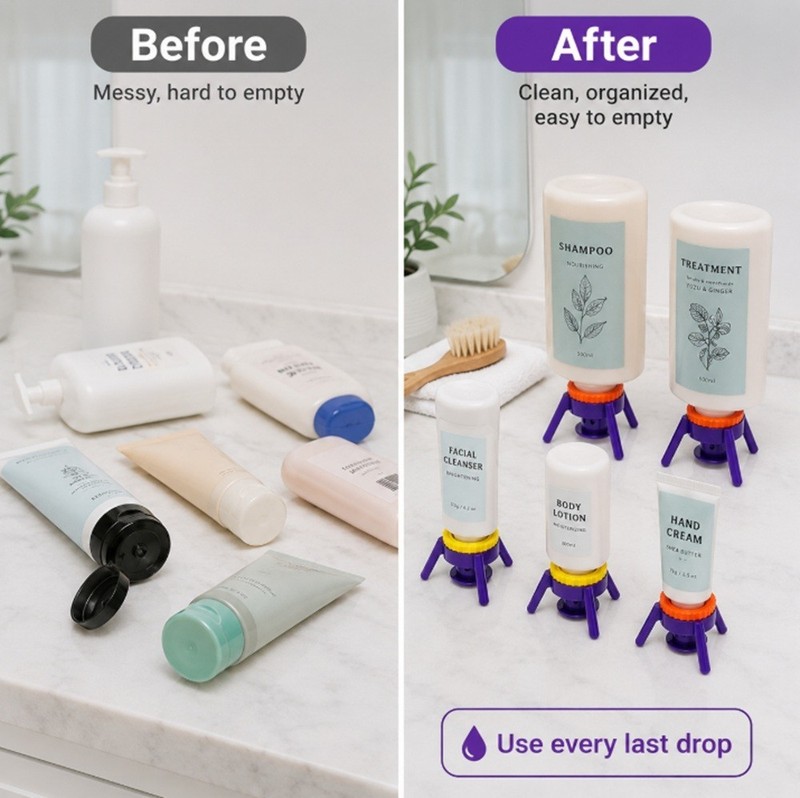 6-Pack Bottle Emptying Kit – Evacuation Dispenser Caps for Shampoo & Lotion gallery