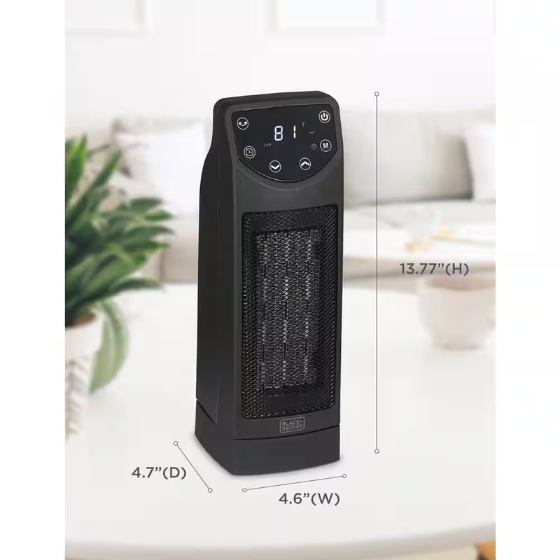 1500W Oscillating Ceramic Desktop Electric Heater Forced Air 13 In. with Remote gallery