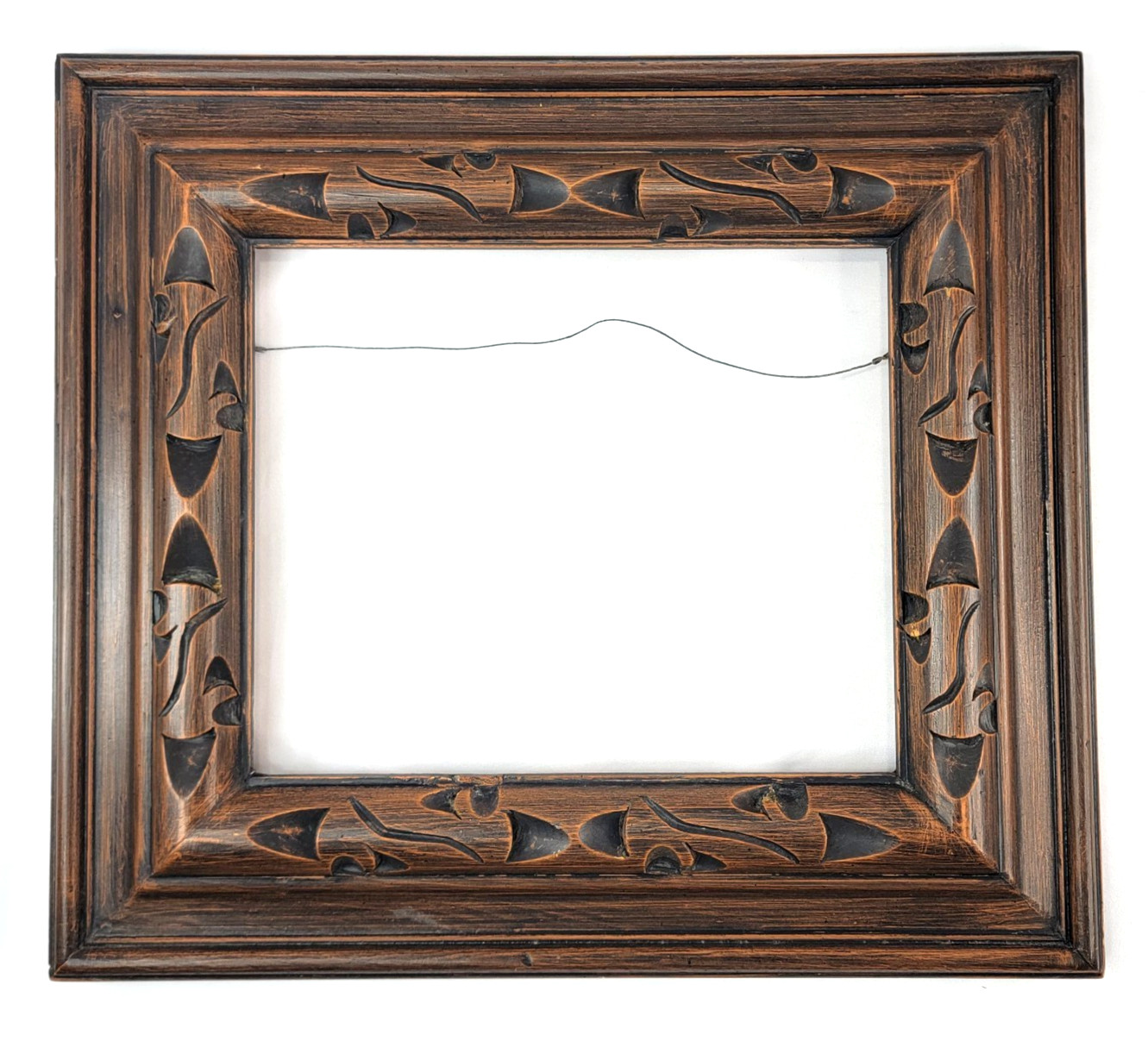 MCM Solid Wood Photo Picture Frame Wood Carved 18" x 16" Baroque/Rococo gallery