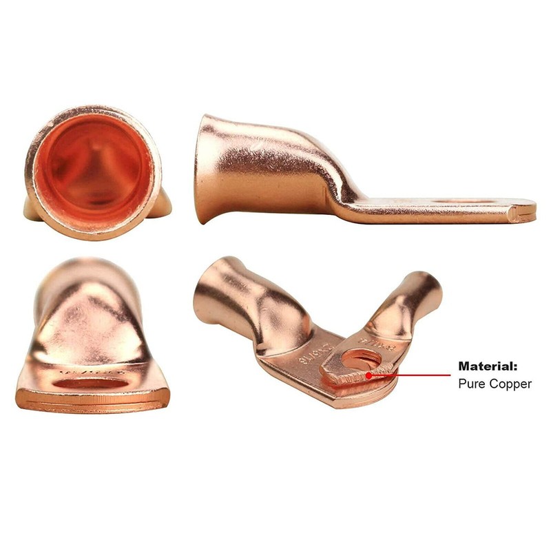 10PCS Copper Ends Ring Terminals Battery 8-4/0 AWG Cable Wire Lugs Connectors gallery