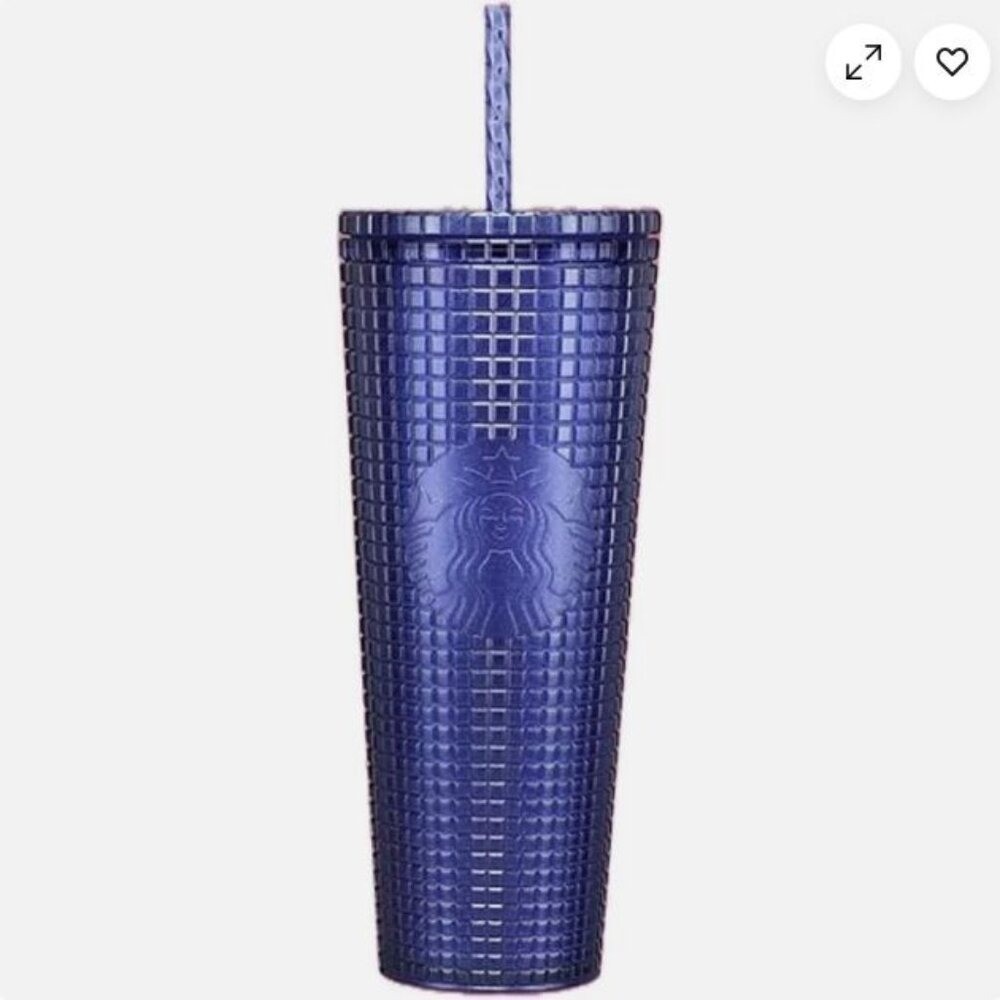 Starbucks Cobalt Blue Grid Cold Cup Tumbler 24 oz gallery