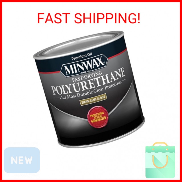 Minwax Fast Drying Polyurethane Protective Wood Finish, Clear Semi-Gloss, ½ Pint gallery