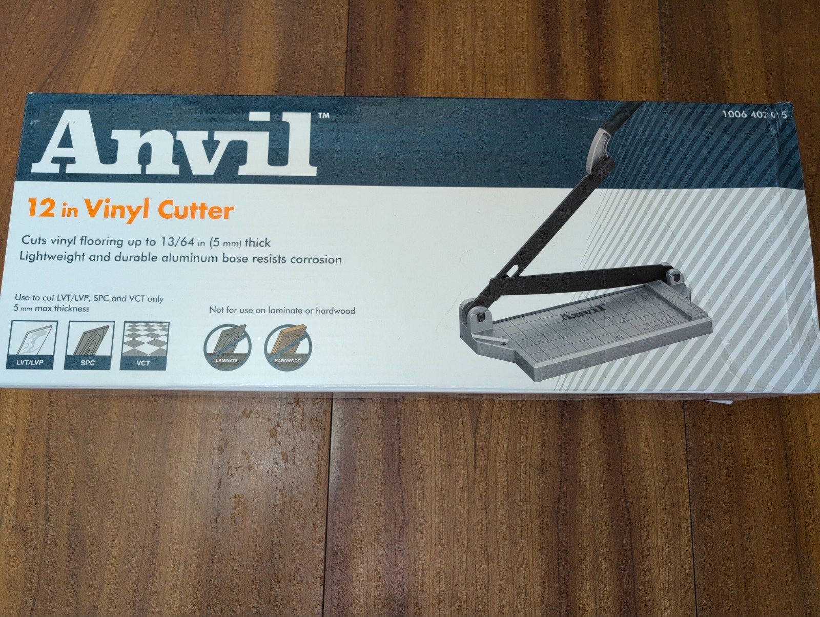 Anvil Vinyl Tile Cutter, 12 Inch Heavy Duty Steel Blade, Die-Cast Aluminum Base gallery