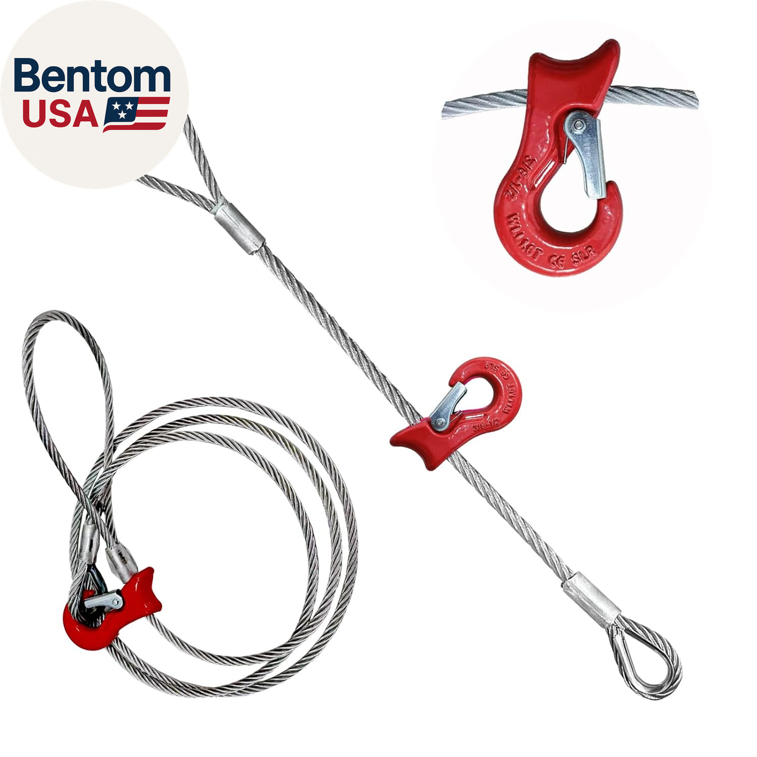 Single Leg Wire Rope Sling: 3.6T/8000Lbs Vertical Capacity | 3/8" Diameter Flemi gallery