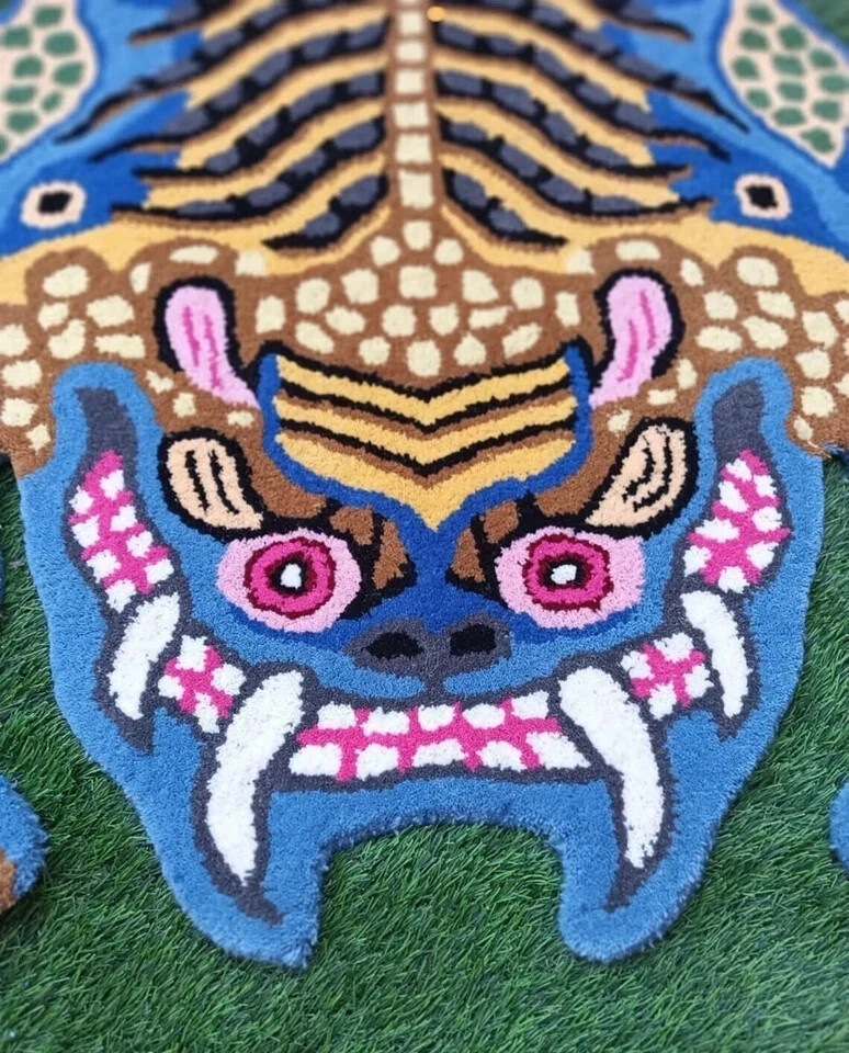 Hand Tufted Tibetan Tiger Rug Multicolored Rug Hand Tufted Area Rug gallery
