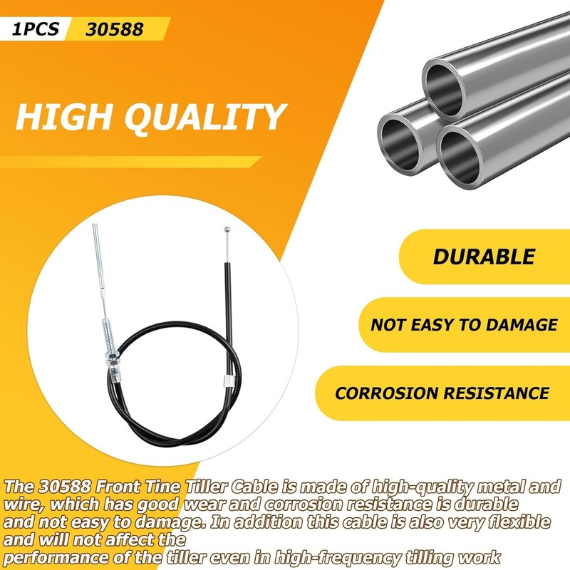 30588 Front Tine Tiller Control Cable, Drive Cable with Ferrule Fit for Earthqua gallery