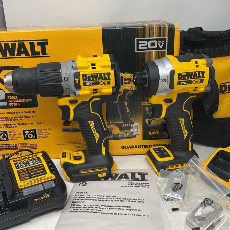 DeWalt XR 20v Max 2-Tool Hammer Drill & Impact Driver Combo Kit DCK251E1QQ1 gallery