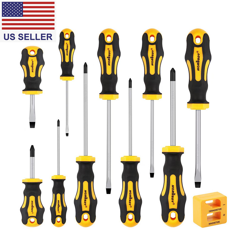 11-Pieces Magnetic Screwdriver Set 5 Phillips 5 Flat Head Tips Magnetizer Tool gallery
