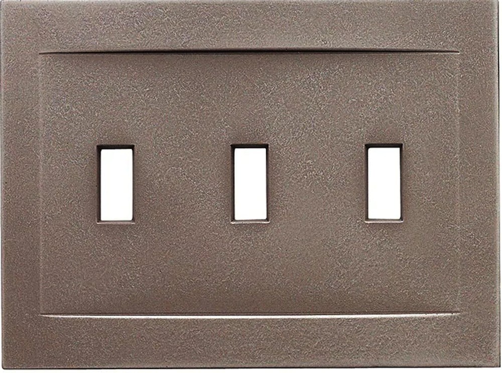 Brushed Nickel Triple Toggle Light Switch Wallplate NO VISIBLE SCREWS USA 662658