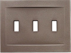 Brushed Nickel Triple Toggle Light Switch Wallplate NO VISIBLE SCREWS USA 662658