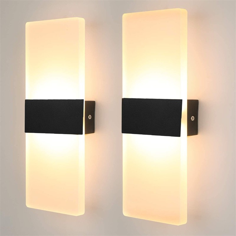 LED Modern Wall Lighting Up Down Cube Bedroom Sconce Lamp Fixture Light Indoor gallery