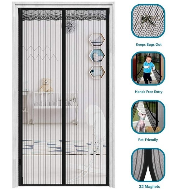 Magnetic Screen Door Retractable Mesh Net Pet Patio Hands Free Mosquito Magic gallery