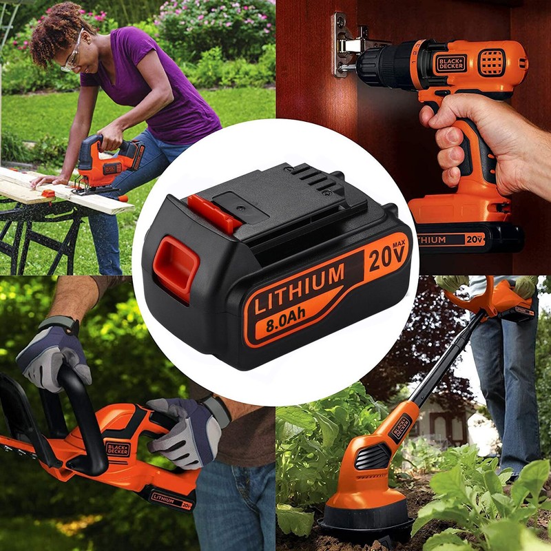 Pack 8.0AH 20V MAX For Black & Decker 20Volt Lithium Battery LBXR20 LB2X4020 NEW gallery