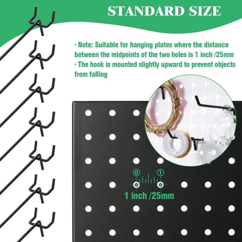 50Pcs 2"/5CM Pegboard Hooks Assortment Set, Metal Peg Board Hooks with 2.5mm ... gallery