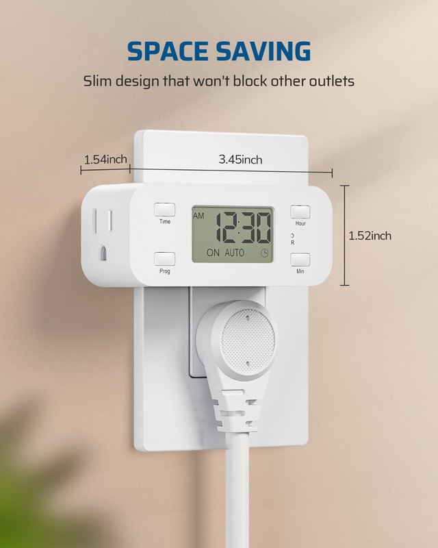 DEWENWILS 2 Pack Digital Timer Outlet 24H Programmable Digital Outlet Timer gallery