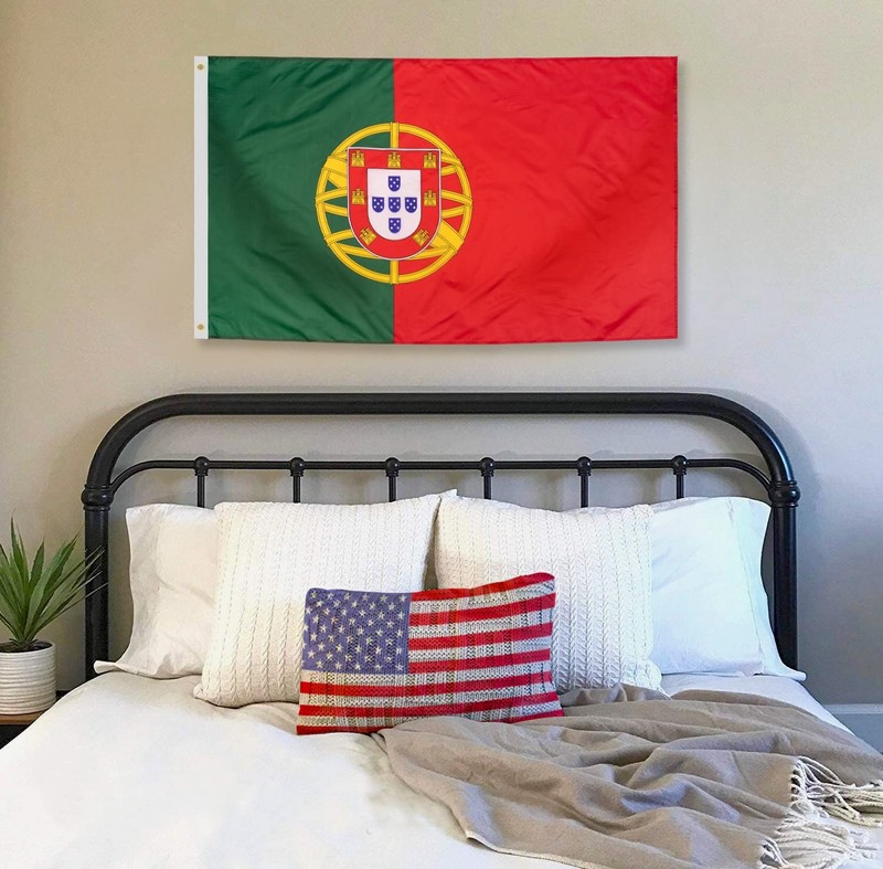 DANF Portugal Flag 3x5 Ft Thick Polyester, Fade Resistant, Brass Grommets, Canva gallery