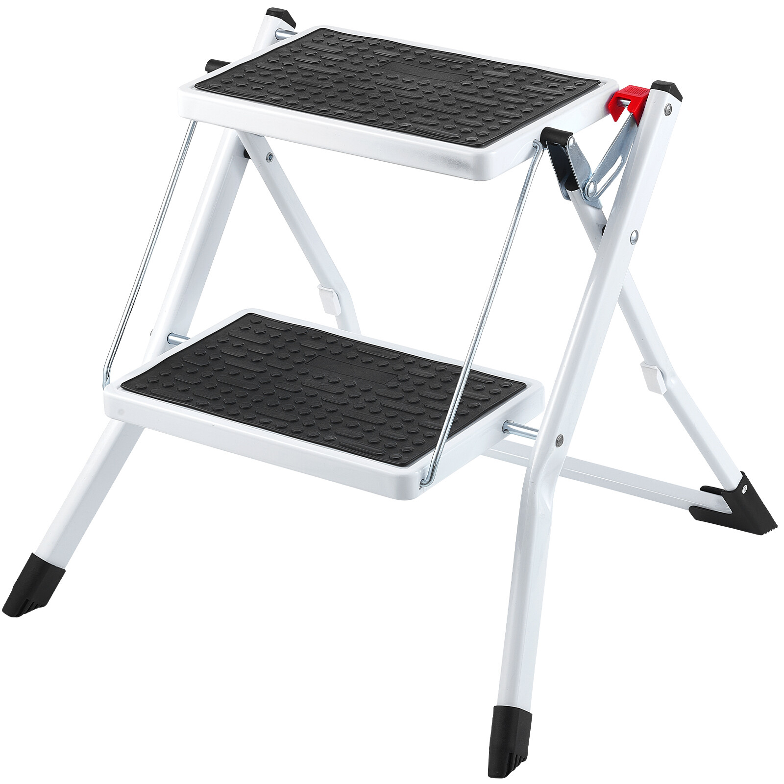 VEVOR Step Stool Ladder 2-Step Foldable 3 Adjustable Height Max Load 330lbs gallery