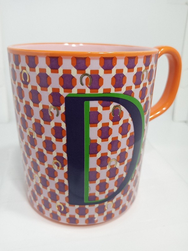 LETTER "D" MONOGRAM MUG. INITIAL "D" COFFEE MUG. ANTHROPOLOGIE MUG. B400 gallery