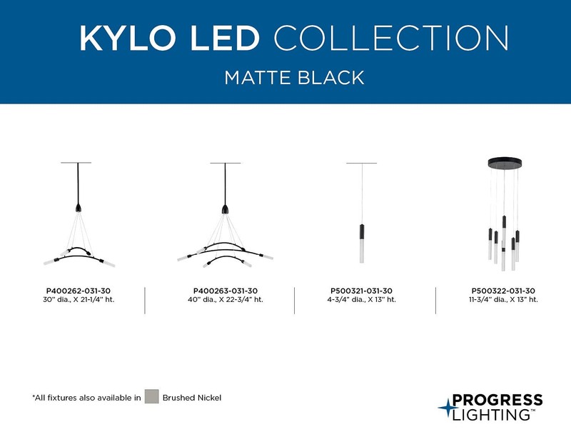 Kylo LED Collection One-Light Matte Black Modern Style Hanging Pendant Light gallery