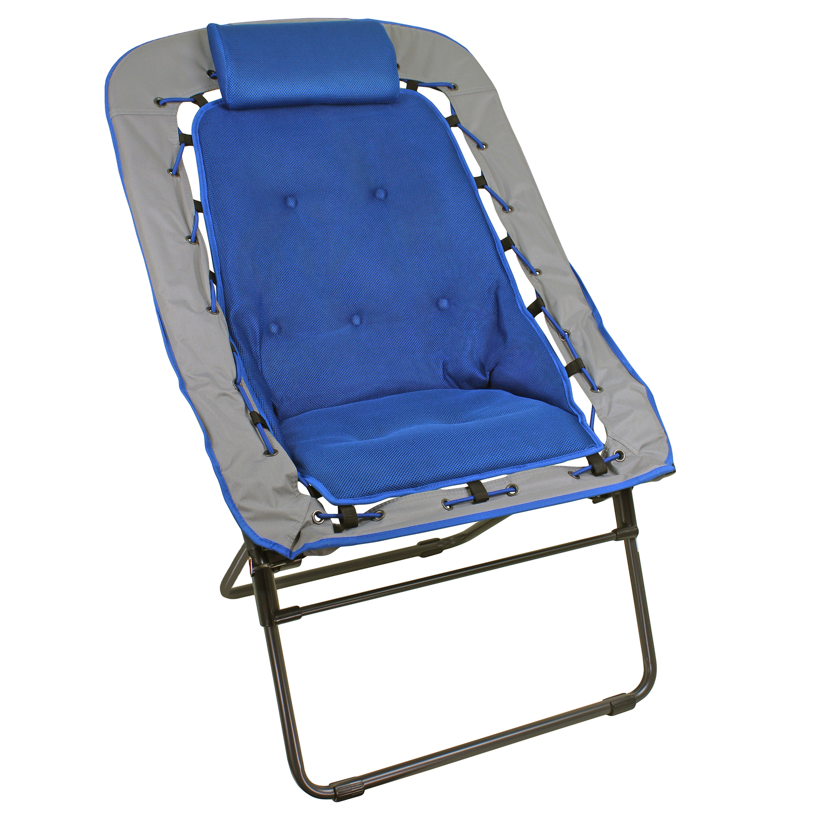 Zenithen Foldable Rectangular Air Mesh Outdoor Bungee Chair, Blue/Gra Pack of 1 gallery